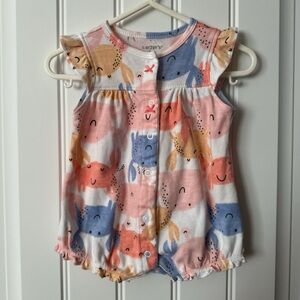 Carter's Multicolor Animal Print Baby Romper